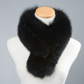 Luxury Fox Fur Scarf Women Winter Warm Neck Wrap Short Fox Fur Collar Clip - Black