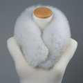 Luxury Fox Fur Scarf Women Winter Warm Neck Wrap Short Fox Fur Collar Clip - Gray