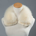 Luxury Short Fox Fur Scarf Women Winter Warm Neck Wrap Rex Rabbit Fur Collar - Beige