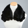 Luxury Short Fox Fur Scarf Women Winter Warm Neck Wrap Rex Rabbit Fur Collar - Black