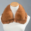 Luxury Short Fox Fur Scarf Women Winter Warm Neck Wrap Rex Rabbit Fur Collar - Brown