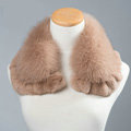 Luxury Short Fox Fur Scarf Women Winter Warm Neck Wrap Rex Rabbit Fur Collar - Camel
