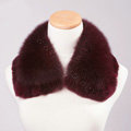Luxury Short Fox Fur Scarf Women Winter Warm Neck Wrap Rex Rabbit Fur Collar - Claret Red