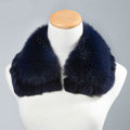 Luxury Short Fox Fur Scarf Women Winter Warm Neck Wrap Rex Rabbit Fur Collar - Navy