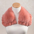 Luxury Short Fox Fur Scarf Women Winter Warm Neck Wrap Rex Rabbit Fur Collar - Pink