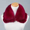 Luxury Short Fox Fur Scarf Women Winter Warm Neck Wrap Rex Rabbit Fur Collar - Rose
