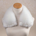 Luxury Short Fox Fur Scarf Women Winter Warm Neck Wrap Rex Rabbit Fur Collar - White
