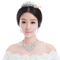 Elegant Wedding Jewelry Sets for Bridal Crystal Butterfly Tiara & Earrings & Rhinestone Necklace
