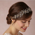 Luxury Beaded Crystal Hair Vine Pearl Gold Hair Band  Bridal Wedding Hair Hoop Accessories