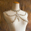 Luxury Fashion Wedding Jewelry Crystal Flower Bridal Necklace Rhinestone Tassel Shoulder Accessories