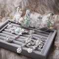 Luxury Tiara Wedding Jewelry Sets Crystal Lace Porcelain Flower Tiara & Earrings & Bridal Bracelet