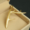 Antique Simple Retro Woman Gold Plated Delicate Alloy Antlers Side Clip Hair pin Accessories
