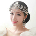 European Wedding Flower Rhinestone Crystal Tassel Water-drop Tiaras Bridal Large Crown Hair Accessories