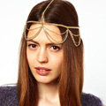 Fashion Retro Woman Alloy Multilayer Waves Tassel Chain Goddess Headband Hair Band Accessories