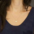 Fashion Simple Women Double layer Hollow Triangular Sequins Gold-plated Necklace Clavicle Chain