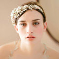 Fashion Wedding Jewellery Rhinestone Pearl Crystal Beads Tiaras Bridal Crown Hair Hoop Accessories