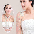 Hot sale Bridal Flower Rhinestone Crystal Tassel Shoulder Deco Bra Strap Necklace Wedding Jewelry