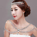 Hot sale Luxury Wedding Jewelry Rhinestone Crystal Bridal Necklace Tassel Shoulder Accessories