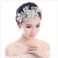 Luxury Wedding Headdress Pearl Rhinestone Crystal Lace Flower Bridal Headband Hair Accessories