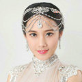 Luxury Wedding Headdress Rhinestone Crystal Flower Tassel Bridal Headband Hair Accessories
