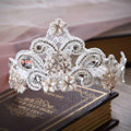 Luxury Wedding Rhinestone By hand Crystal Flower Tassel Tiaras Bridal Crown Hair Accessories