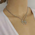 New Fashion Women Lovers Silver Gold-plated Metal Bestfriend Heart Necklace Clavicle Chain Detachable