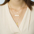 New Fashion Women Multi layer Gold-plated Rhombus Sheet Metal Sequins Necklace Clavicle Chain