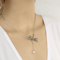 New Fashion Women Silver Gold-plated Metal Dragonfly Crystal Tassel Short Necklace Clavicle Chain