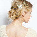 Retro Cute Woman Gold Plated Princess Alloy Butterfly Edge Side Clip Hair pin Accessories 4 piece
