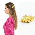 Simple Retro Woman Gold Plated Alloy Maple leaves Edge Side Clip Hair pin Accessories
