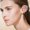 Unique Retro Wedding Bridal Europe Flower Crystal Zircon Eardrum Earrings Woman Jewelry