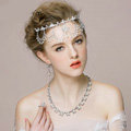 Vintage Wedding Bridal Jewelry Alloy Pearl Tassel Rhinestone Crystal Tiaras Necklace Earrings Set