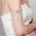 Angel wings Pearl Rhinestone Tassel Bridal Armlet Wedding Perform Bracelet Crystal Arm Chain