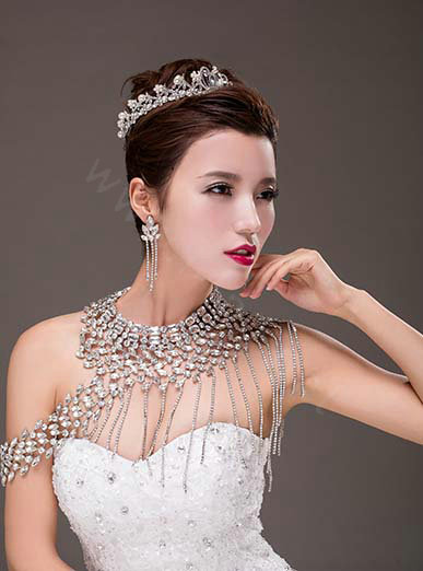 Buy Wholesale European Luxury Crystal Tassel Bridal Collar V