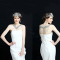 European Luxury Crystal Tassel Bridal Collar V Necklace Rhinestone Shoulder Chain Wedding Dress Jewelry