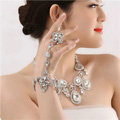 Fashion Rhinestone Flower Bridal Wrap Bracelet Wedding Stage Dress Crystal Bangle Chain Jewelry