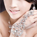 Luxury Rhinestone Flower Bridal Wrap Bracelets Wedding Jewellery Fashion Bling Marriage Accessories