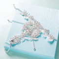 Popular Lace Flower Rhinestone Bridal Wristlet Wedding Show Dress Crystal Bracelet Chain Accessories