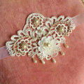 Princess Pearl Rhinestone Lace Flower Bridal Armlet Wedding Party Perform Bracelet Arm Chain Accessories