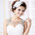 Wedding Flower Crystal Luxury Multi Layers Rhinestone Beads Bridal Shoulder Strap Necklace jewelry