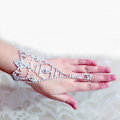 Wholesale Hellow Rhinestone with Ring Bracelet Bridal Wedding Crystal Stage Hand Chain Accessories