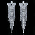 Butterfly Shape Wedding Jewelry Czech Rhinestone Crystal Bridal Long Earrings for Women Wedding Accessory Best Gift