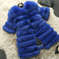 Extre Luxury Genuine Real Whole Fox Fur Coats Fashion Women Medium-long Fur Outerwear - Blue