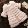 Extre Luxury Genuine Real Whole Fox Fur Coats Fashion Women Medium-long Fur Outerwear - Pink