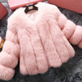 Extre Luxury Genuine Real Whole Fox Fur Coats Fashion Women Short Fur Outerwear - Pink