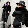Fashion European Style Luxury Fox Fur Scarf Large Faux Fox Fur Collar Women Fur Muffler Shawls - Black
