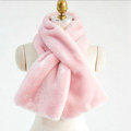 Fashion Simple Faux Mink Fur Scarf Winter Warm Mink Fur Collar Women Short Cross Fur Muffler - Pink