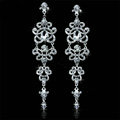 Gorgeous Crystal Bridal Long Drop Earrings Chandelier Earrings for Women Bridal Wedding Accessories