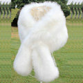 High Quality Faux Mink Fur Scarf Winter Warm Mink Fur Collar Women Fur Shawls Retail and Wholesale - White