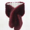 High Quality Faux Mink Fur Scarf Winter Warm Mink Fur Collar Women Fur Shawls Retail and Wholesale - Wine Red